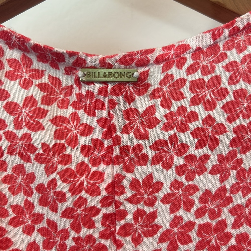 Billabong All For You Red Floral Wrap Dress - Picture 10 of 15